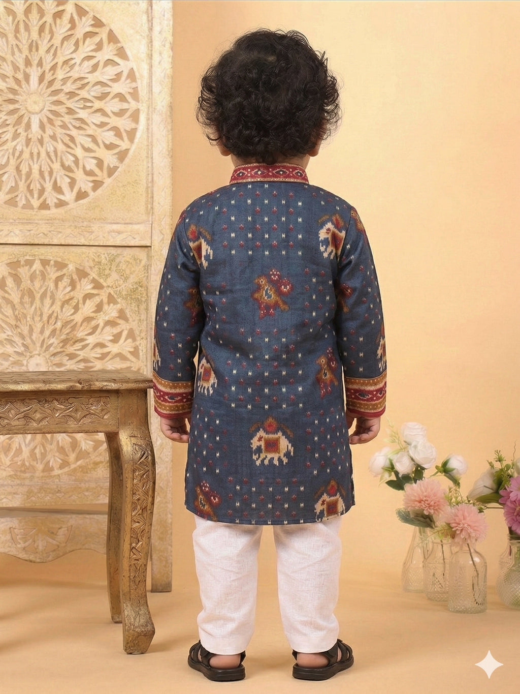 Blue Patola printed Kurta and pajama