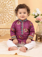 Purple Patola Printed Kurta and Pajama