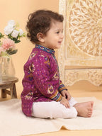 Purple Patola Printed Kurta and Pajama