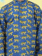 Blue Tiger Printed Kurta with pajama