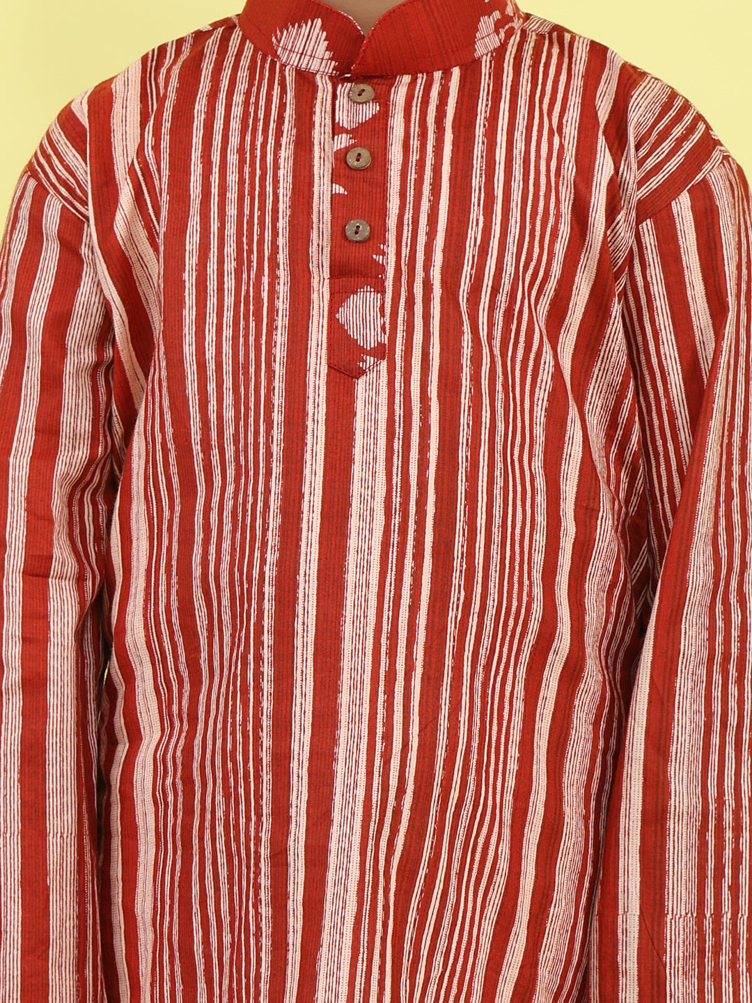 Red Stripped Printed Kurta with pajama