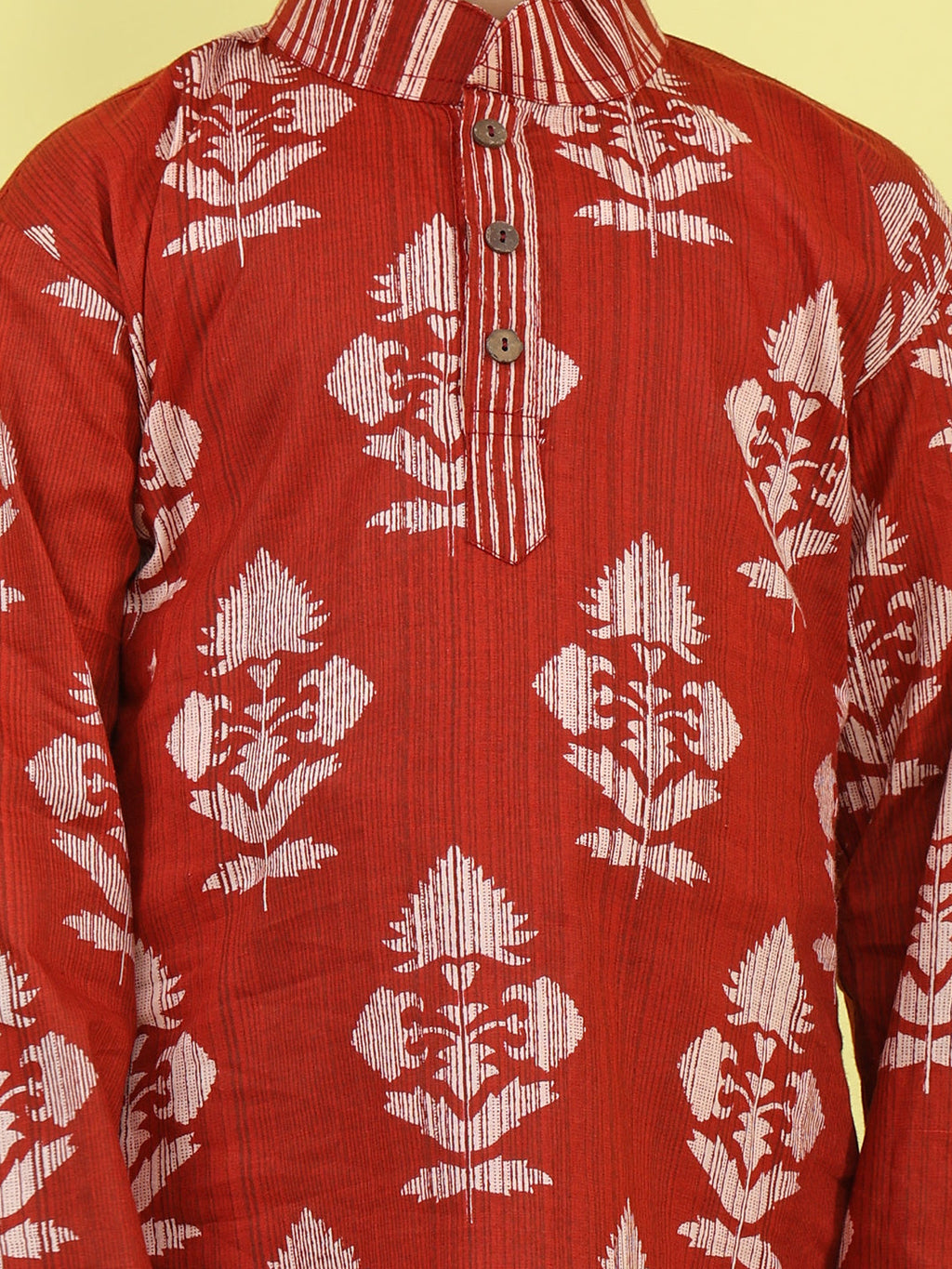 Red Floral Printed Kurta with pajama