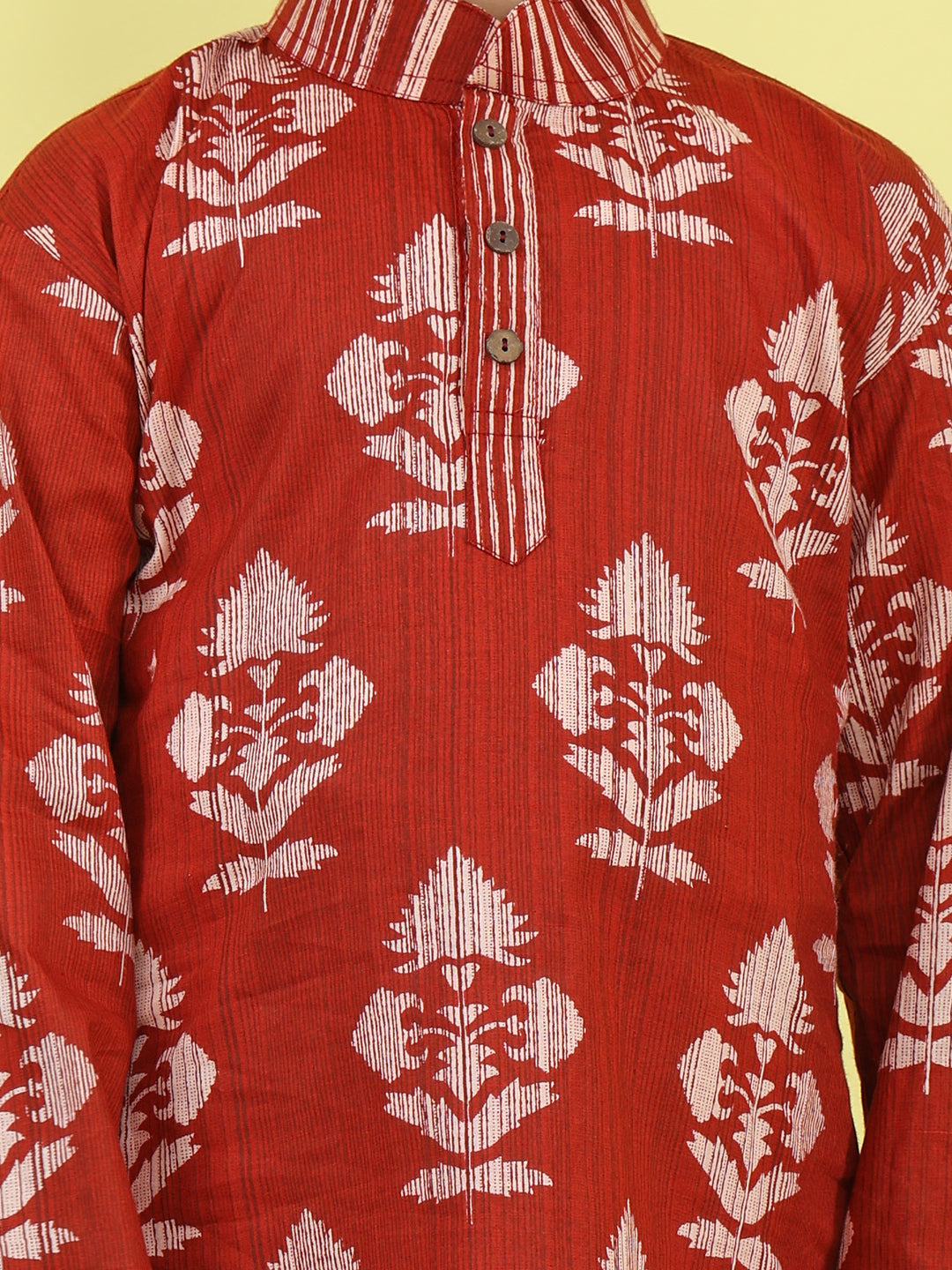 Red Floral Printed Kurta with pajama