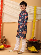 Blue Floral printed Kurta with pajama