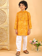 Yellow Bhandhani Kurta with Pajama
