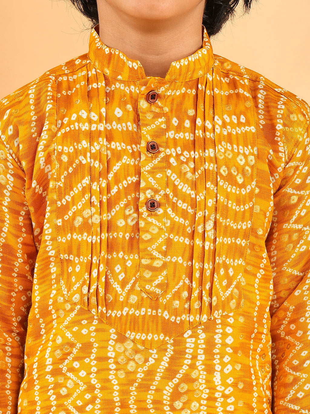 Yellow Bhandhani Kurta with Pajama