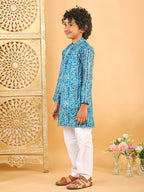 Blue Bhandhani Kurta with Pajama