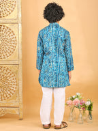 Blue Bhandhani Kurta with Pajama