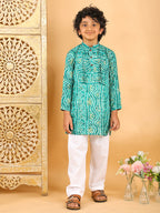Green Bhandhani Kurta with Pajama