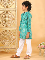 Green Bhandhani Kurta with Pajama