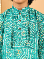 Green Bhandhani Kurta with Pajama
