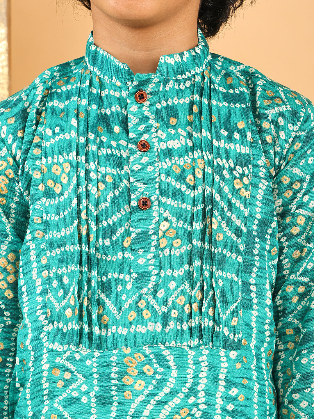 Green Bhandhani Kurta with Pajama
