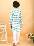 Blue Floral Print Kurta with Pajama