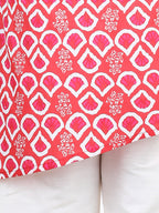 Red Leheriya Kurta Set