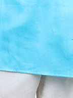Light Blue Floral Foil Lace Work Kurta Set