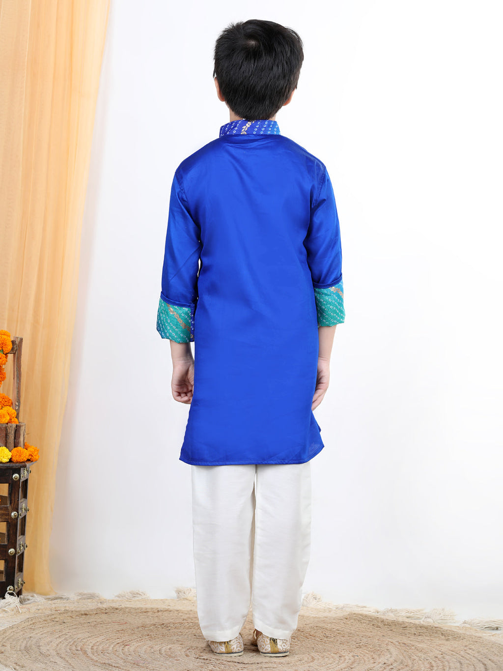 Blue Kota Work Detail Kurta Set