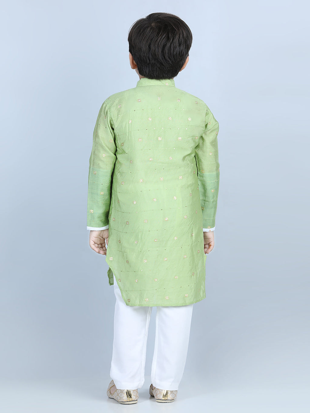 Green Foil Printed Show Pocket Detail Kurta Set