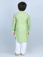 Green Foil Printed Show Pocket Detail Kurta Set