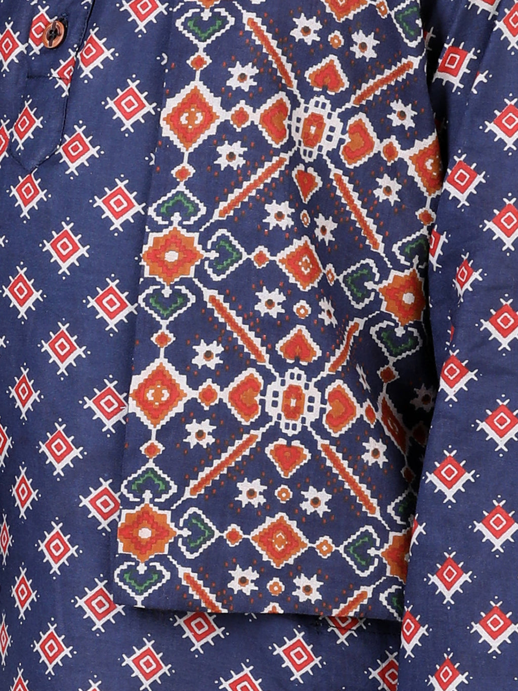 Blue Kurta with Patola Jacket Set