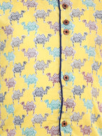Yellow Camel Print Kurta Set