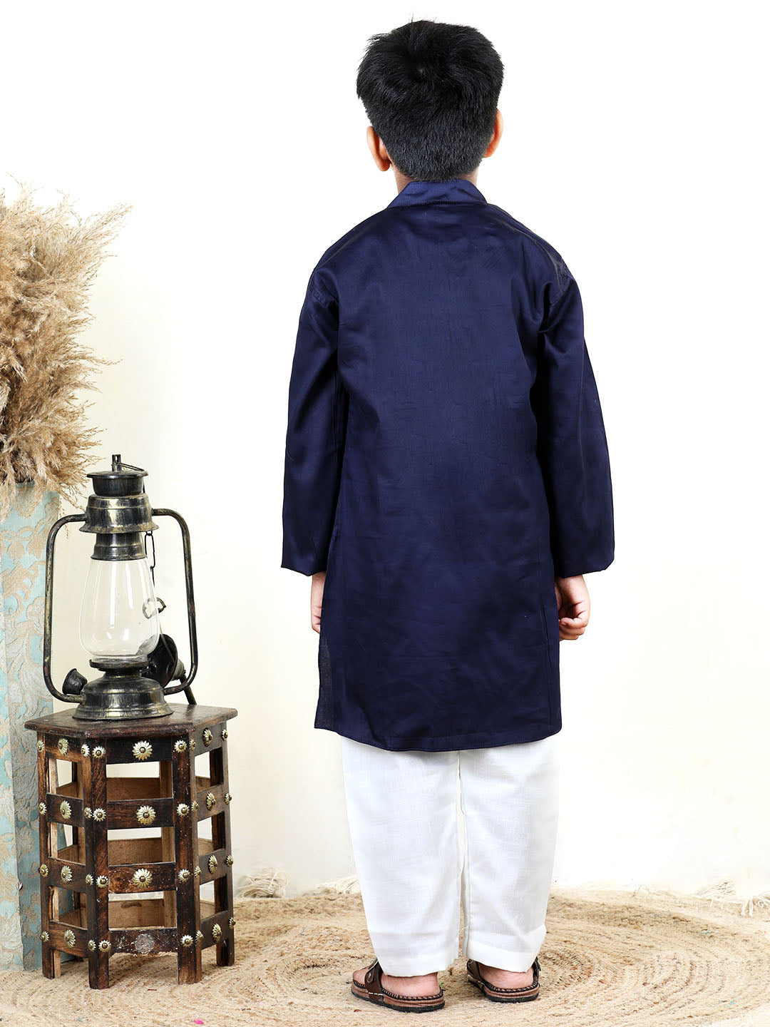 Blue bird embroidered patch work Kurta Set