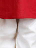 Red Kurta with patola printed jacket Set
