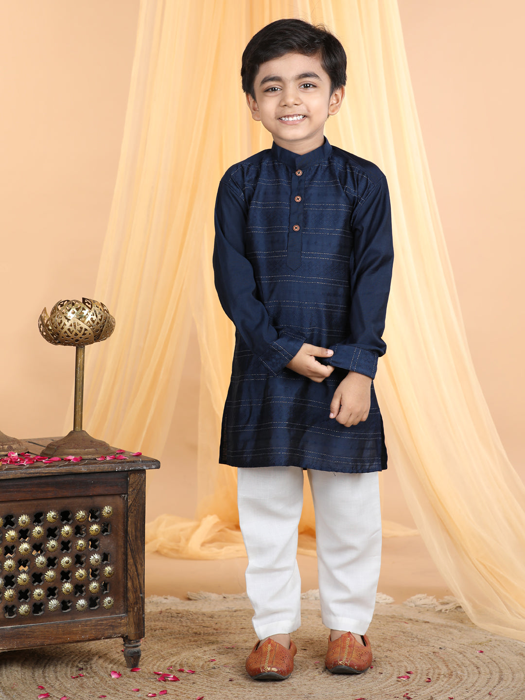 Dark Blue emroidered work Kurta Set
