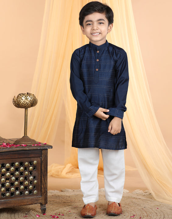 Dark Blue emroidered work Kurta Set