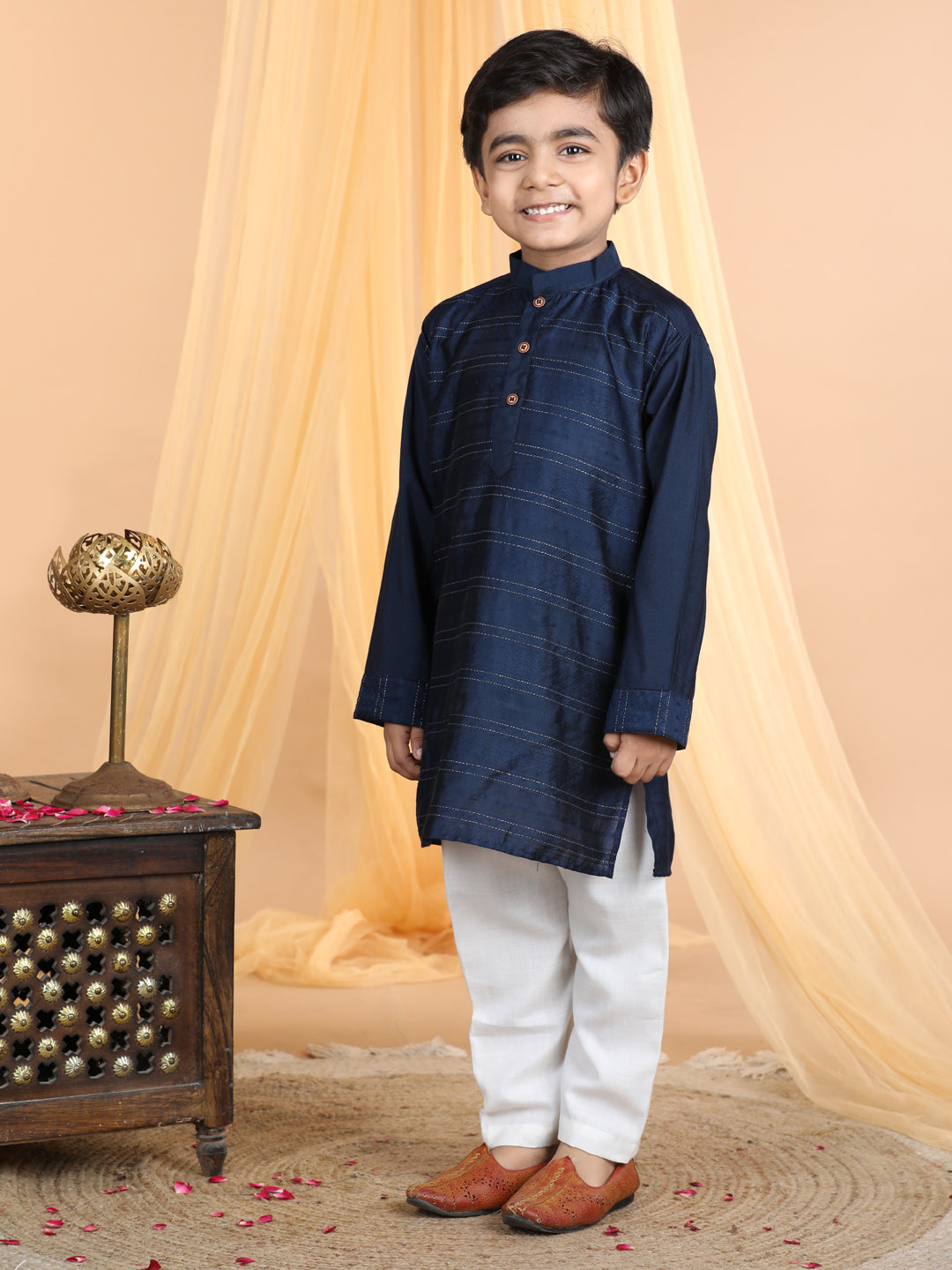 Dark Blue emroidered work Kurta Set
