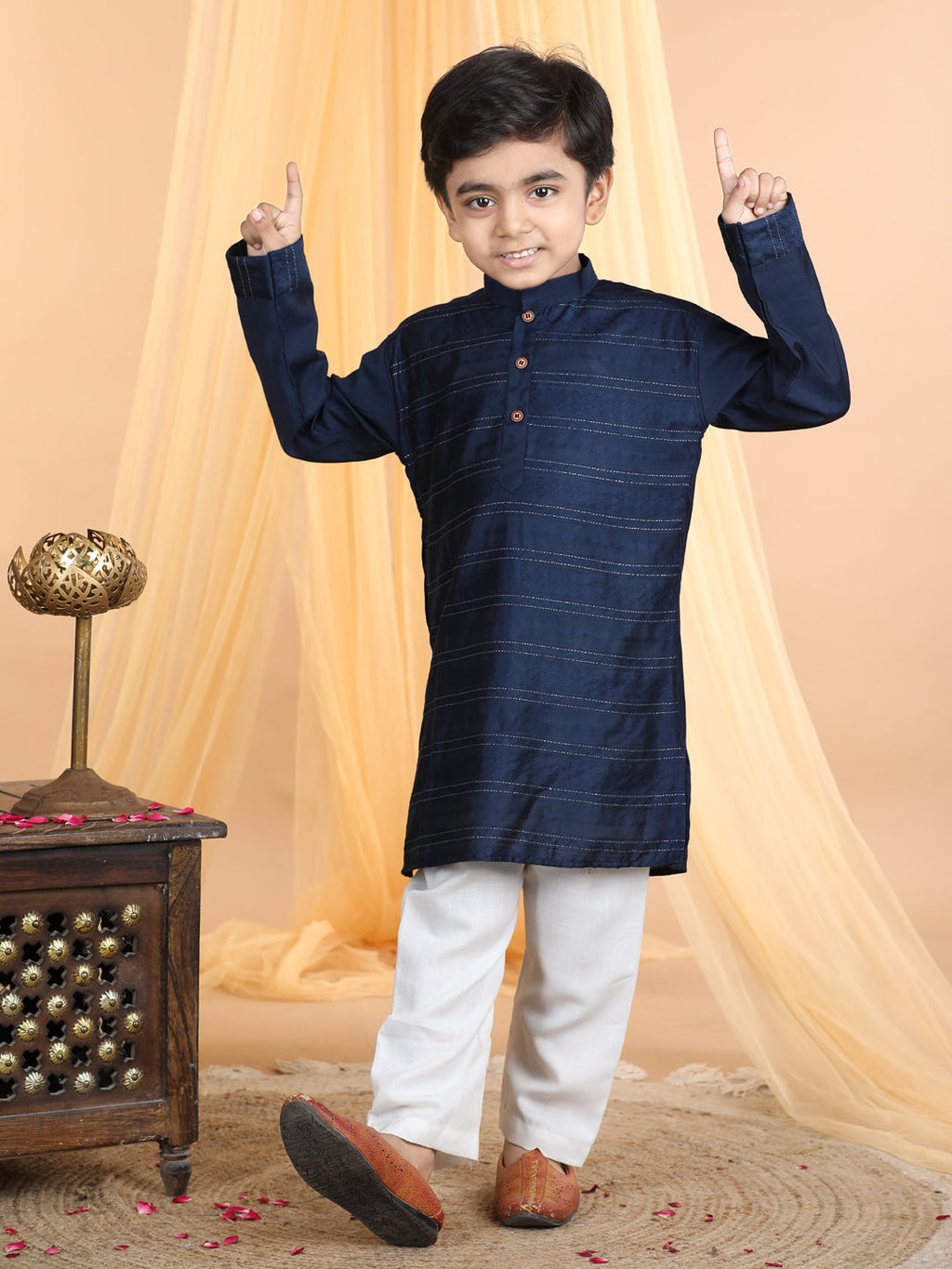 Dark Blue emroidered work Kurta Set