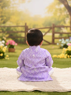 Kinder Kids Boys Printed Pure Cotton Mandarin Collar Kurta & Pyjamas Kurta Set
