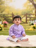 Kinder Kids Boys Printed Pure Cotton Mandarin Collar Kurta & Pyjamas Kurta Set