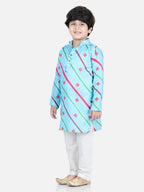 Blue Leheriya Kurta Set