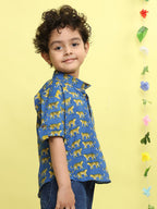 Blue Tiger Printed Shirt
