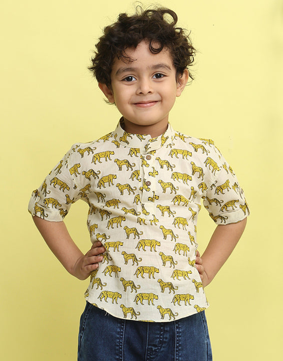 White Tiger Printed Shirt