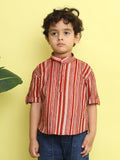 Red Stripped Printed Shirt