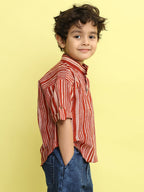 Red Stripped Printed Shirt