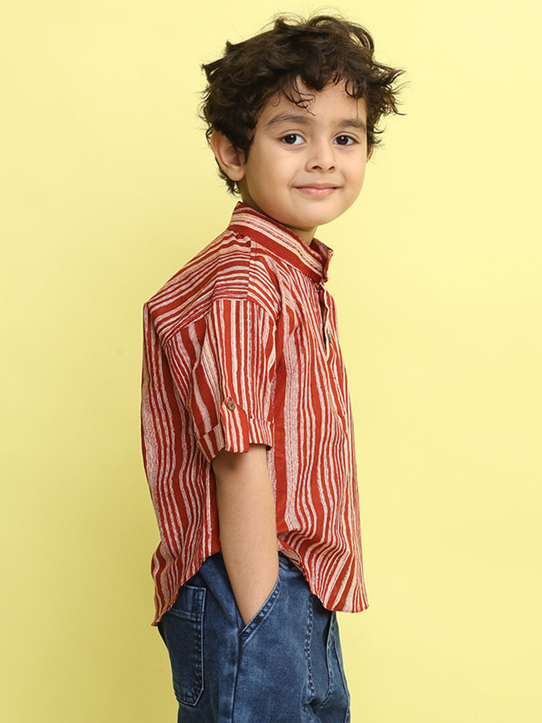 Red Stripped Printed Shirt