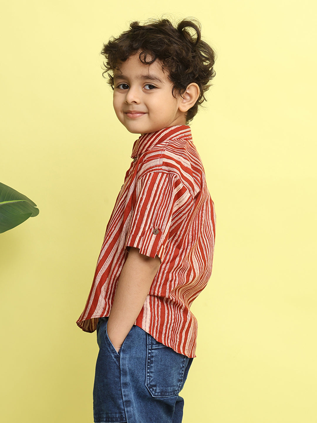 Red Stripped Printed Shirt