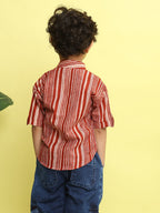 Red Stripped Printed Shirt