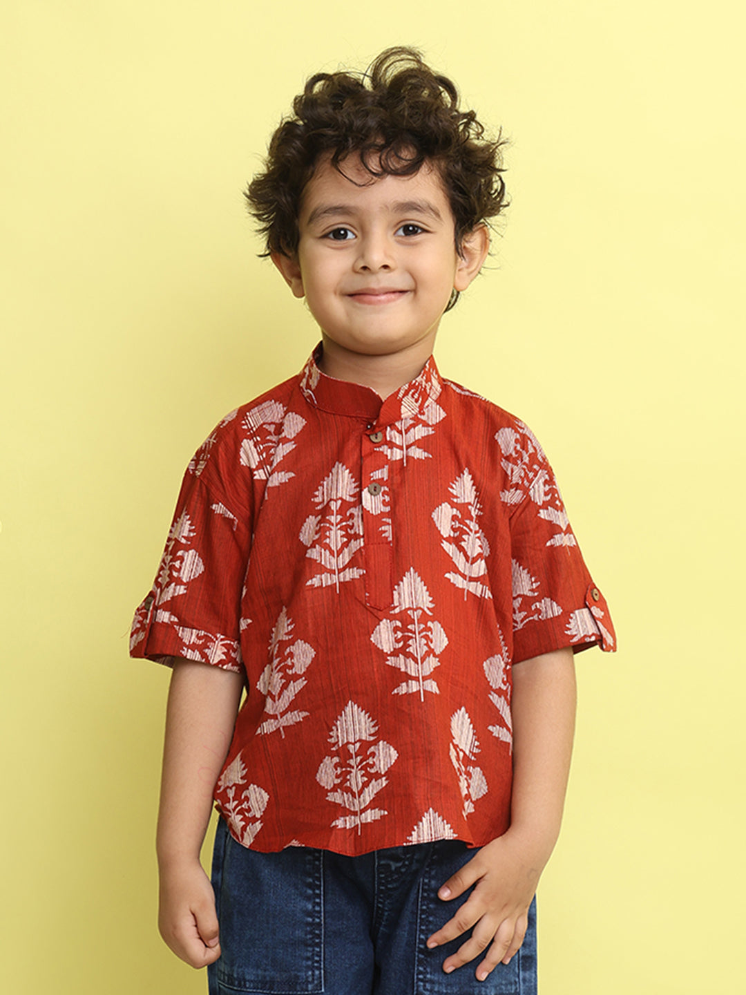 Red Floral Printed Shirt