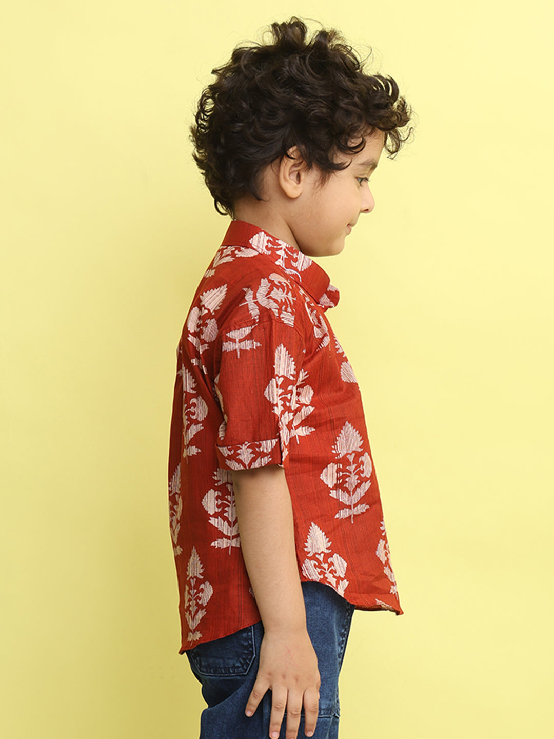 Red Floral Printed Shirt