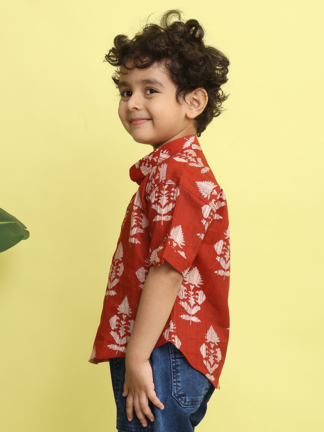 Red Floral Printed Shirt