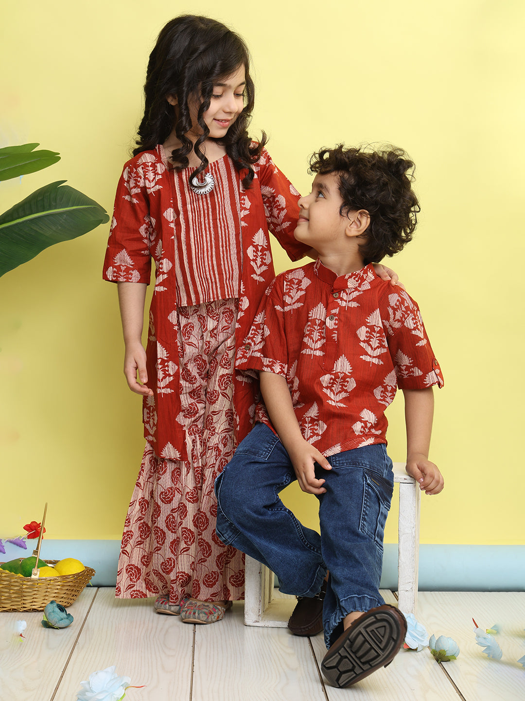 Red Floral Printed Shirt