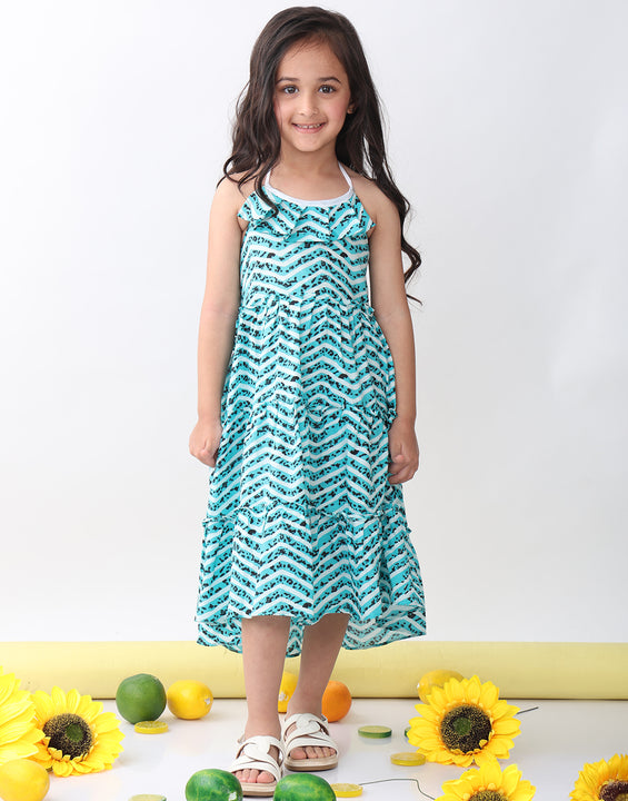 Blue Leheriya sleeveless Dress