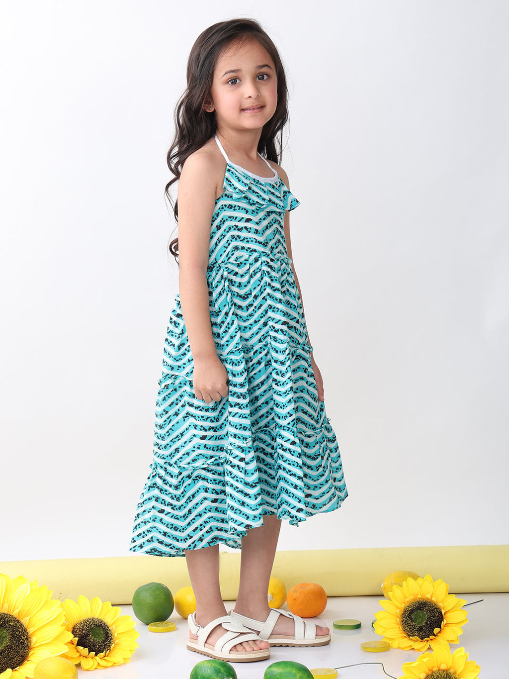 Blue Leheriya sleeveless Dress