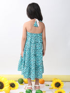 Blue Leheriya sleeveless Dress
