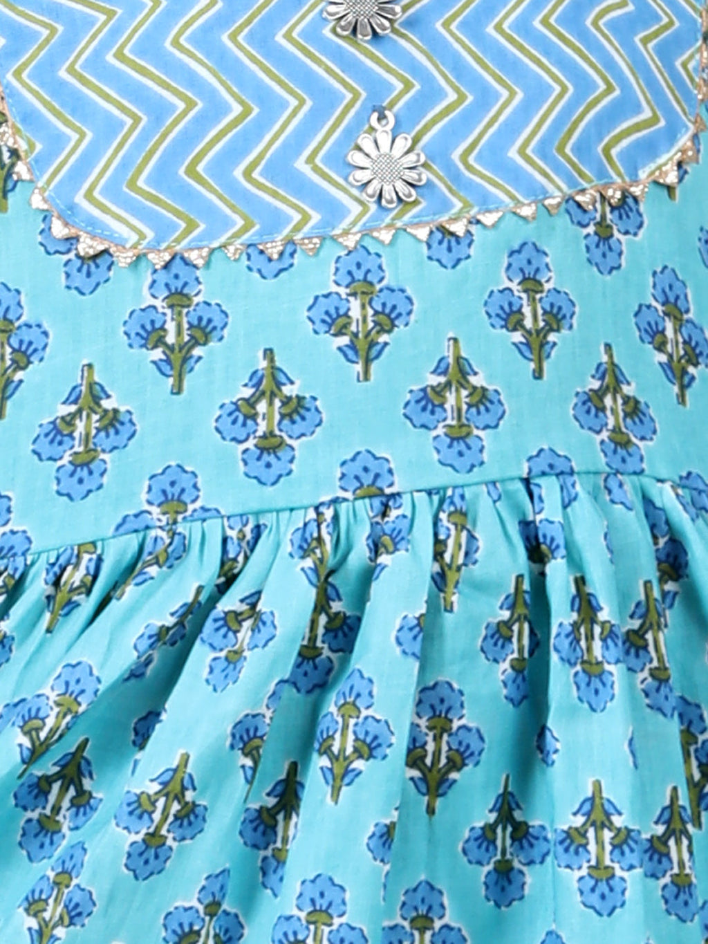 Light Blue cotton printed dress