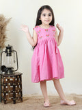 Pink katha embroidered Dress