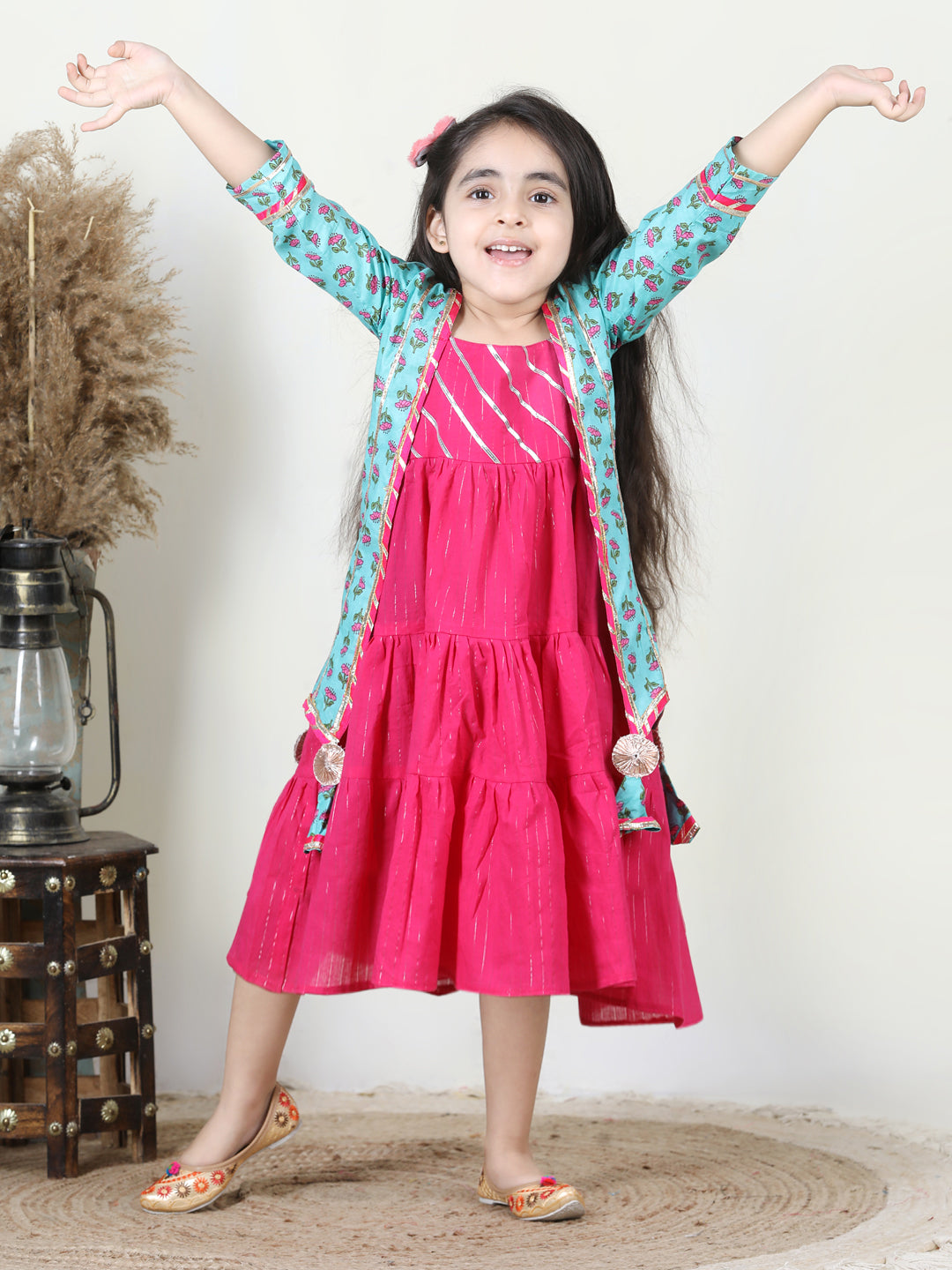 Blue Pink Jacket Dress